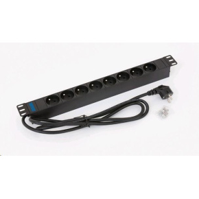 TRITON 19" rozvodný panel 8x230V ČSN - 2m, černý TRITON 19" rozvodný panel 8x230V ČSN - 2m, černý