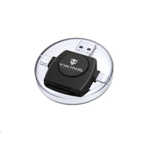 Viking OTG čtečka paměťových karet SD a Micro SD 4v1 s koncovkou APPLE Lightning / Micro USB / USB 3.0 / USB-C, černá Viking OTG čtečka paměťových karet SD a Micro SD 4v1 s koncovkou APPLE Lightning / Micro USB / USB 3.0 / USB-C, černá