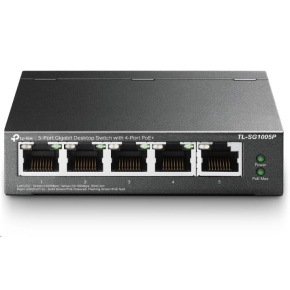 TP-Link switch TL-SG1005P (5xGbE, 4xPoE+, 65W, fanless) TP-Link switch TL-SG1005P (5xGbE, 4xPoE+, 65W, fanless)