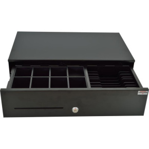 Virtuos pokladní zásuvka SK-500CB s kabelem, kov. pořadač 8/8, 9-24V, černá Virtuos pokladní zásuvka SK-500CB s kabelem, kov. pořadač 8/8, 9-24V, černá